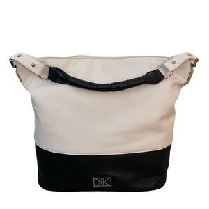 KIM KARDASHIAN Collection Womens White Black Faux Leather Purse